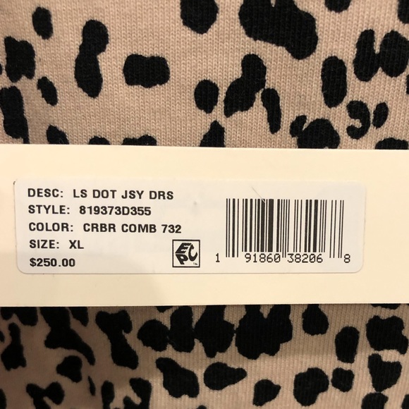 Rebecca Taylor La Vie Long Sleeve Dot Print Creme Brûlée Midi Dress Size  L - Picture 9 of 12